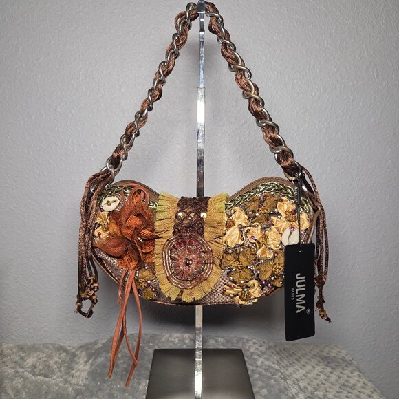 Julma Paris Floral Embellished Shoulder Bag - Picture 1 of 12